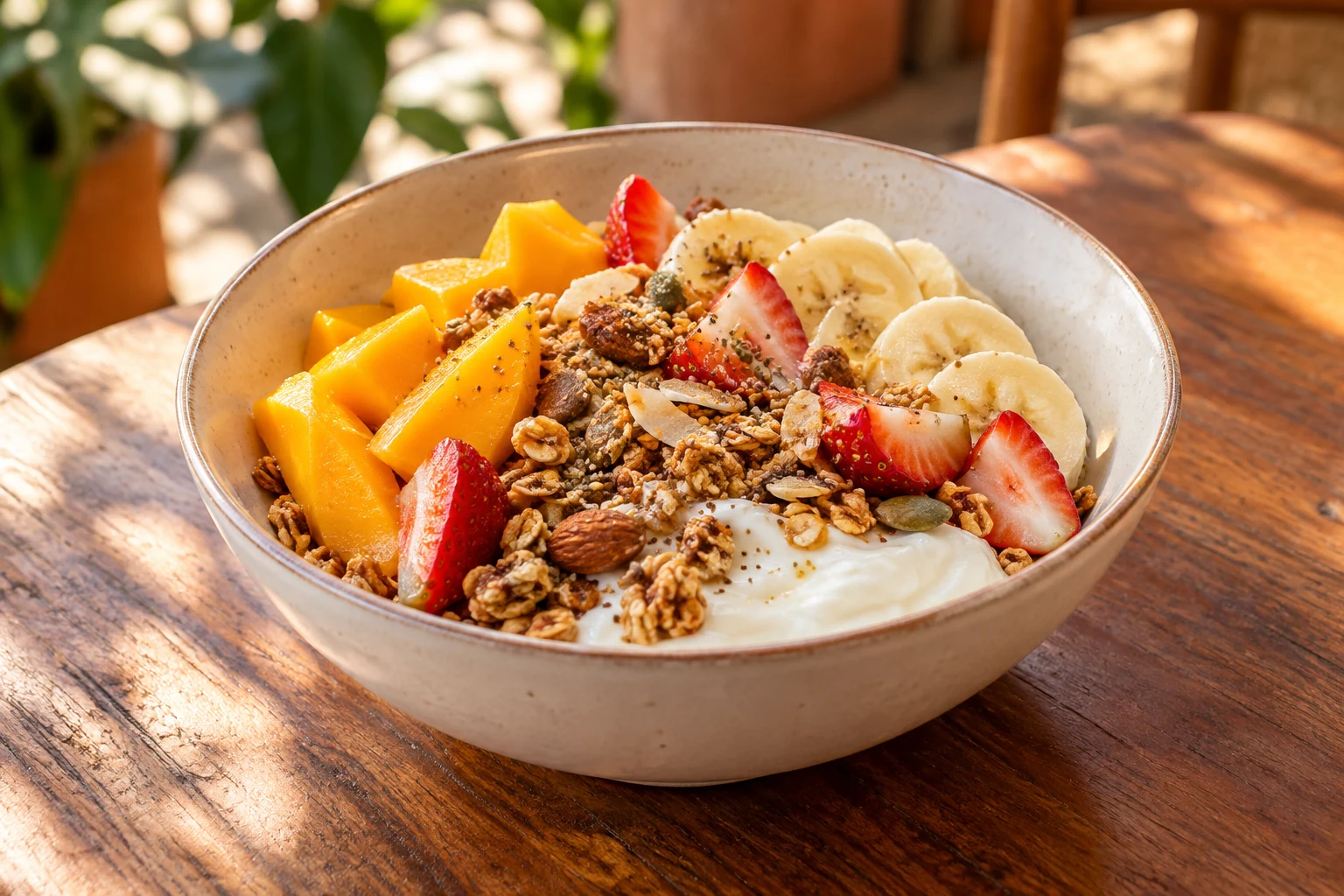 Yogurt and granola bowl